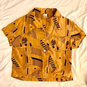 North West Rose Steps Short Sleeve Button Up SZ XS